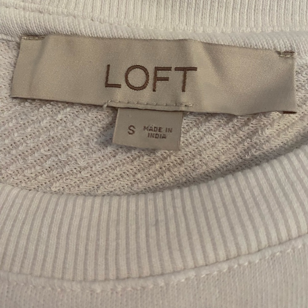 LOFT White dress with embroidered sleeves - Picture 2 of 8